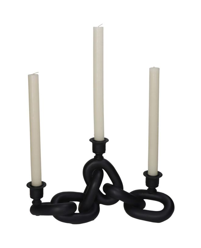 Κηροπήγιο Αλυσίδα Μαύρο Polyresin 34x11.5x18.5cm
