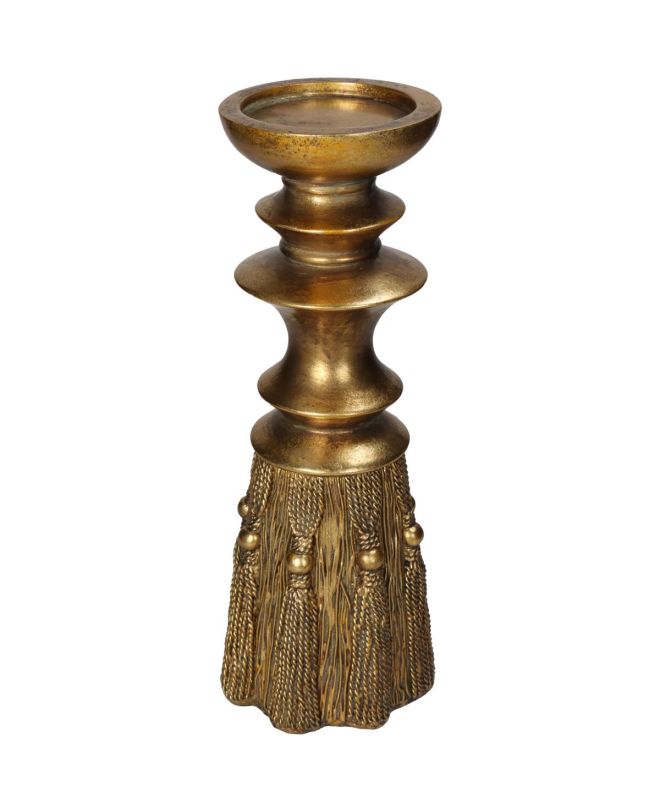 Κηροπήγιο Φούντα Χρυσό Polyresin 11.5x11.5x30cm