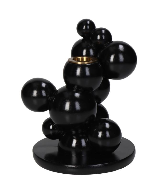 Κηροπήγιο Φουσκάλες Μαύρο Polyresin 13.5x12.3x15.2cm