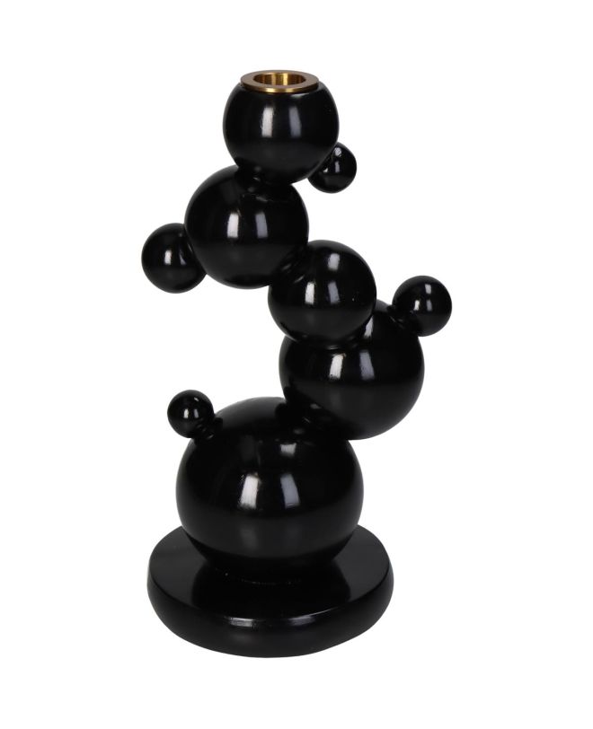 Κηροπήγιο Φουσκάλες Μαύρο Polyresin 15x12.2x26cm