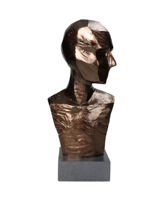 Διακοσμητικό Γεωμετρική Προτομή Polyresin Μπρονζέ 17.5x14.2x38.7cm