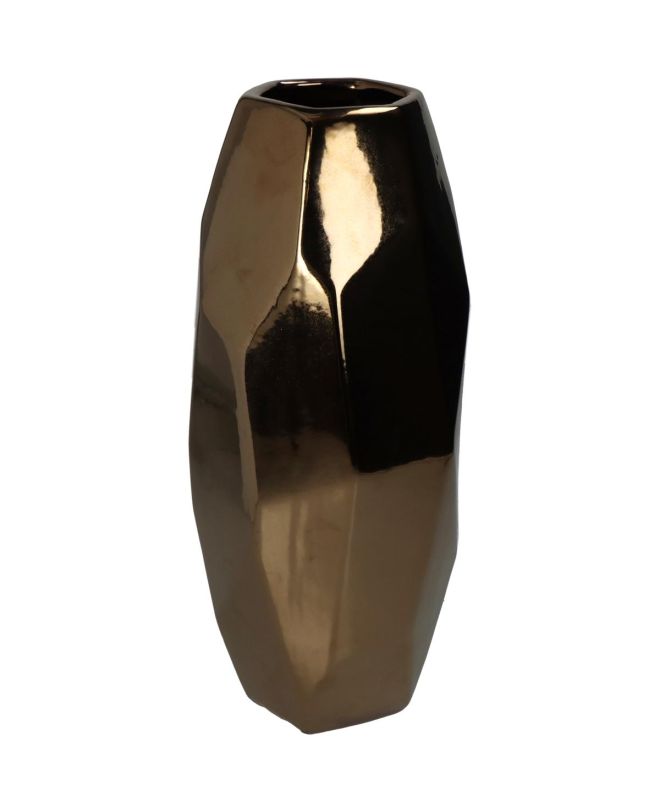 Βάζο Κύβος Μπρονζέ Κεραμικό 15x15x33cm