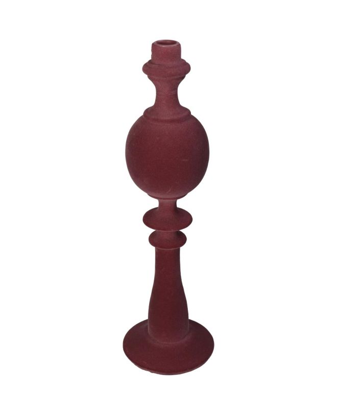 Κηροπήγιο Μπορντώ Polyresin 13x13x44cm