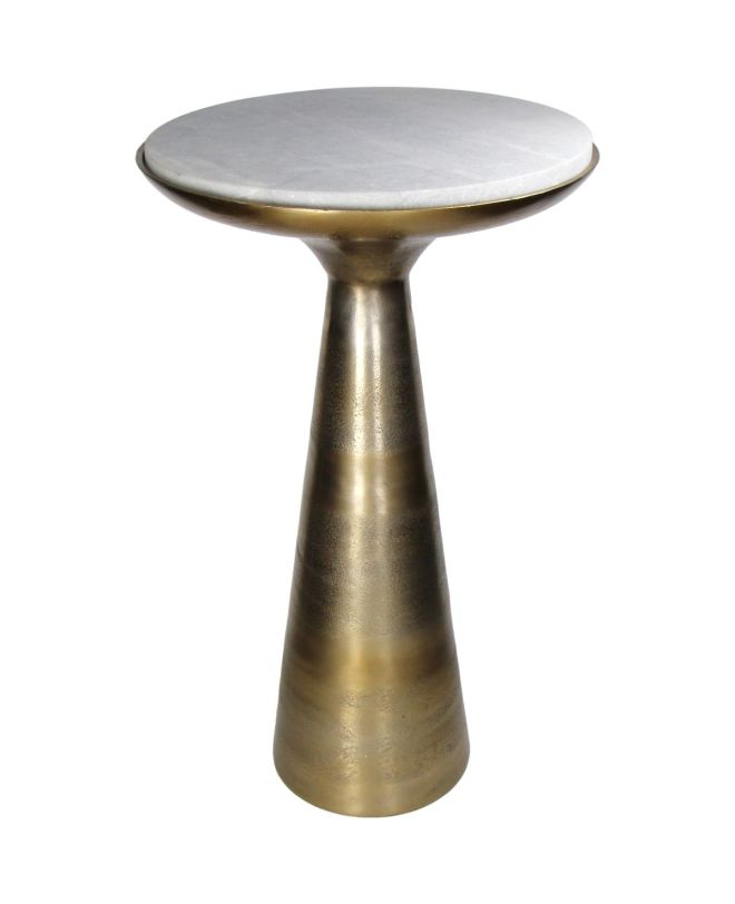 Τραπεζάκι Χρυσό Μάρμαρο/Αλουμίνιο 38x38x63cm