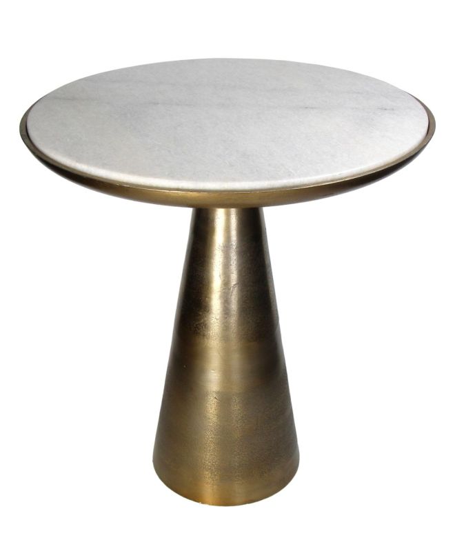 Τραπεζάκι Χρυσό Μάρμαρο/Αλουμίνιο 46x46x50cm