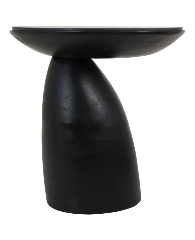 Τραπεζάκι Μαύρο Μάρμαρο/Αλουμίνιο 58x58x55cm