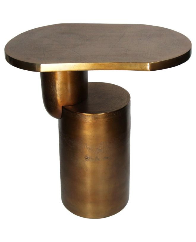 Τραπεζάκι Οβάλ Χρυσό Αλουμίνιο 50x35x50cm