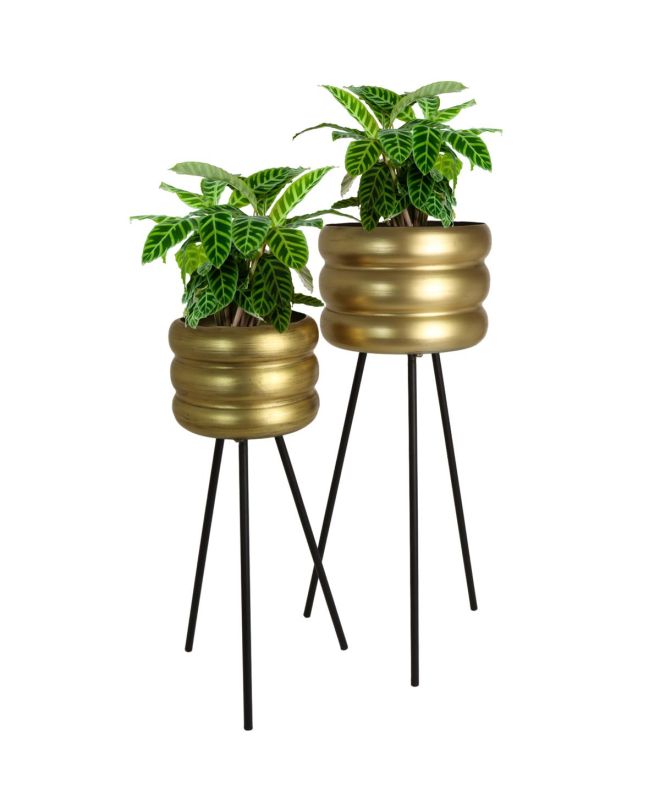 Κασπώ Χρυσό Μέταλλο 33x33x89cm Σετ 2Τμχ