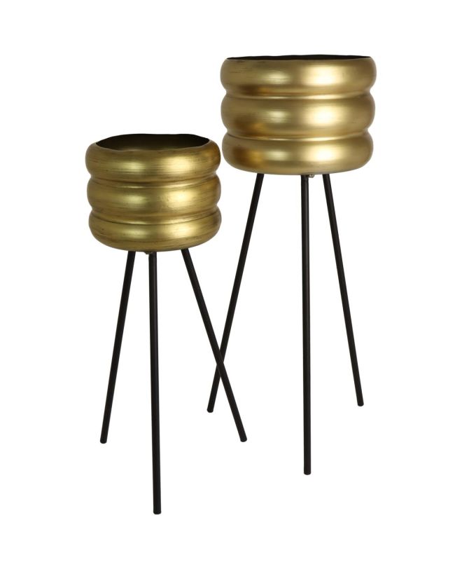 Κασπώ Χρυσό Μέταλλο 33x33x89cm Σετ 2Τμχ