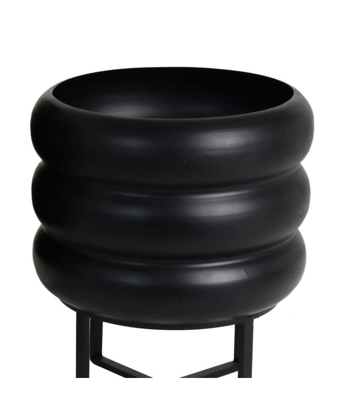 Κασπώ Μαύρο Μέταλλο 33x33x38.5cm Σετ 2Τμχ