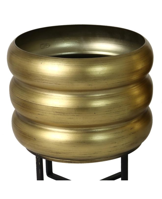 Κασπώ Χρυσό Μέταλλο 33x33x38.5cm Σετ 2Τμχ