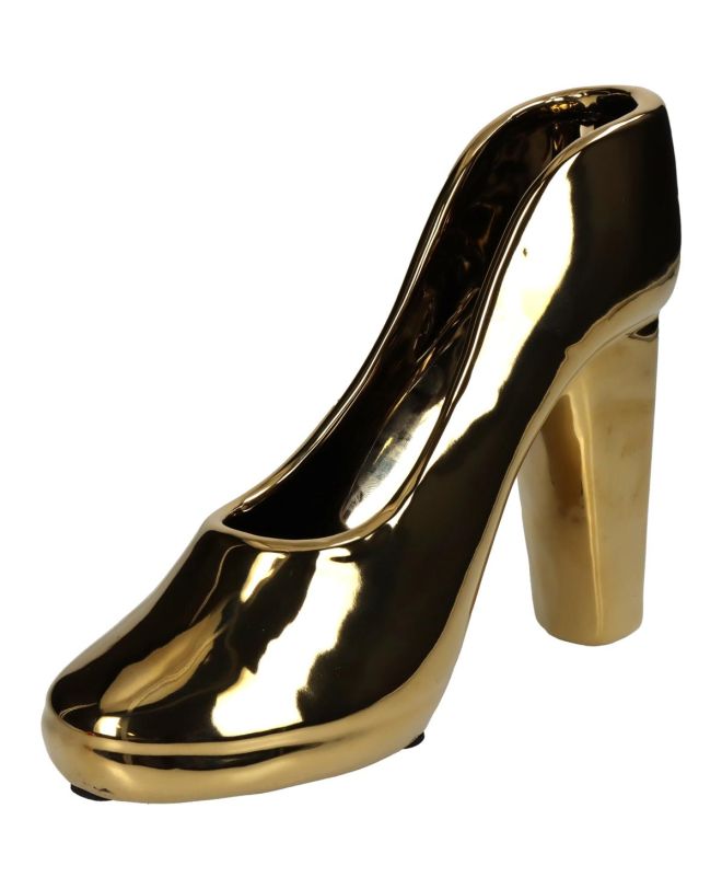 Βάζο Παπούτσι Χρυσό Κεραμικό 21x9.5x17cm