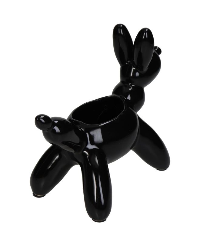 Κασπώ Σκύλος Μπαλόνι Μαύρο Κεραμικό 23x11x18cm