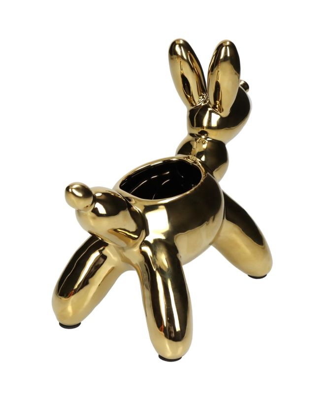 Κασπώ Σκύλος Μπαλόνι Χρυσό Κεραμικό 23x11x18cm
