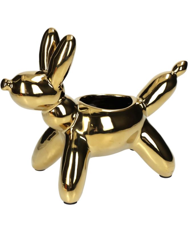 Κασπώ Σκύλος Μπαλόνι Χρυσό Κεραμικό 23x11x18cm