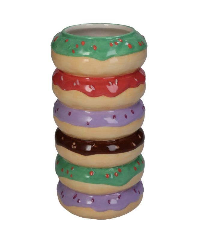 Βάζο Donuts Πολύχρωμο Κεραμικό 9x9x18cm