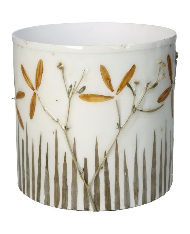 Κασπώ Αποξηραμένα Λουλούδια Ιβουάρ Μέταλλο 17x17x15cm