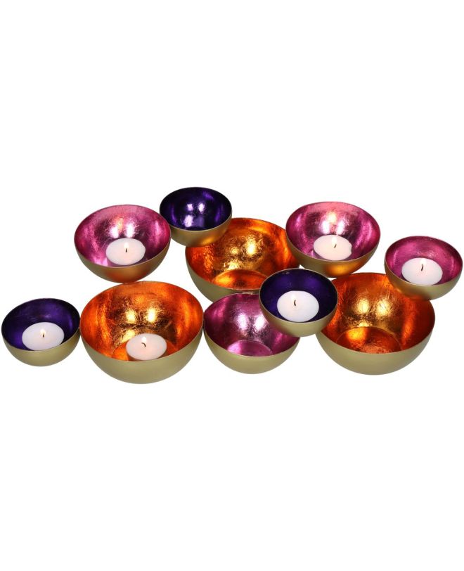 Κηροπήγιο Πολύχρωμο Μέταλλο 44x21x9cm