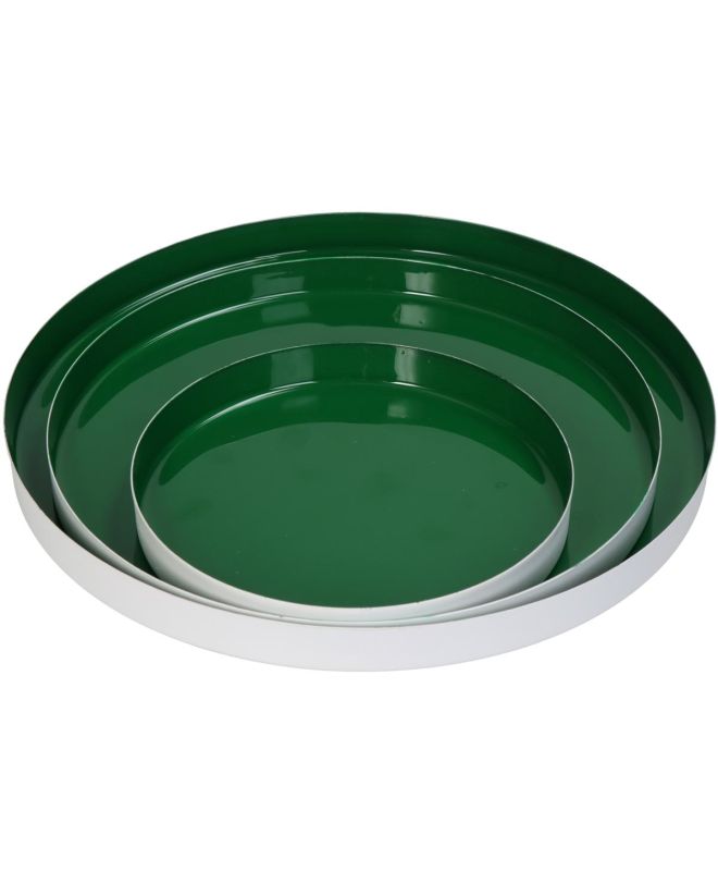 Δίσκος Πράσινο Μέταλλο 26x26x2cm Σετ 3Τμχ