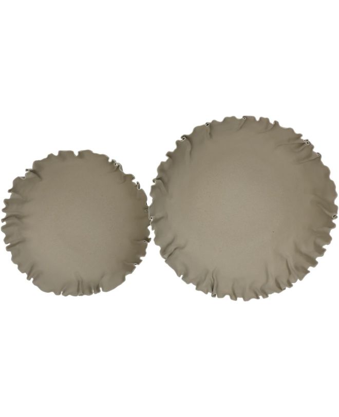 Μπολ Ιβουάρ Μέταλλο 22x22x9.5cm Σετ 2Τμχ