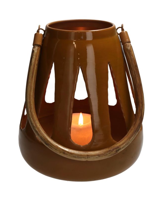 Φανάρι Ώχρα Μέταλλο 20x20x22cm