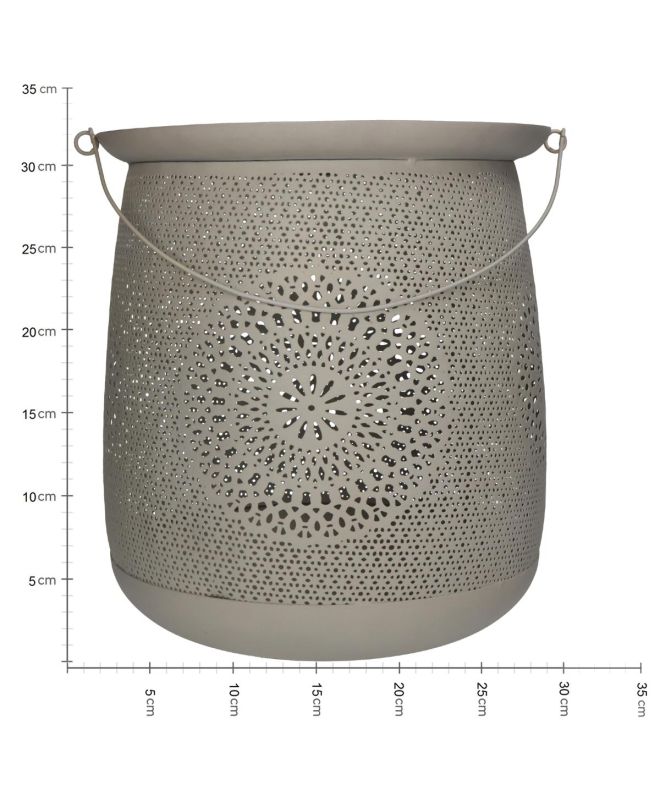 Φανάρι Ιβουάρ Μέταλλο 30x30x33cm Σετ 3Τμχ