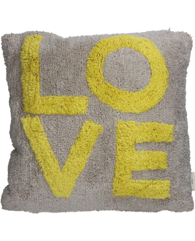 Μαξιλάρι Love Κίτρινο Βαμβακερό 45x45cm