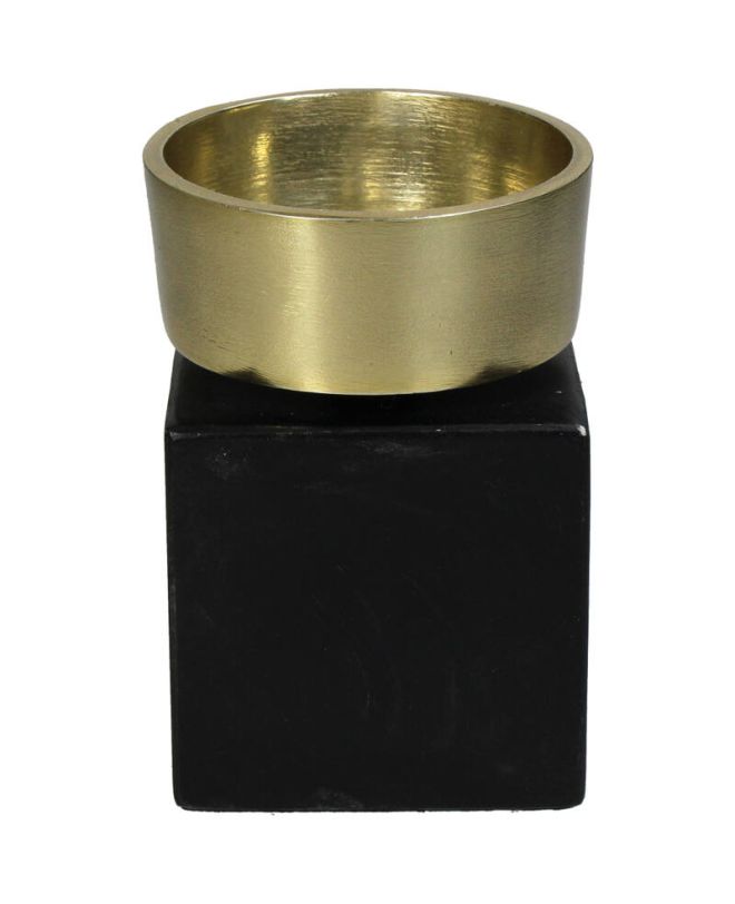 Κηροπήγιο Μαύρο Μάρμαρο 9x9x12cm