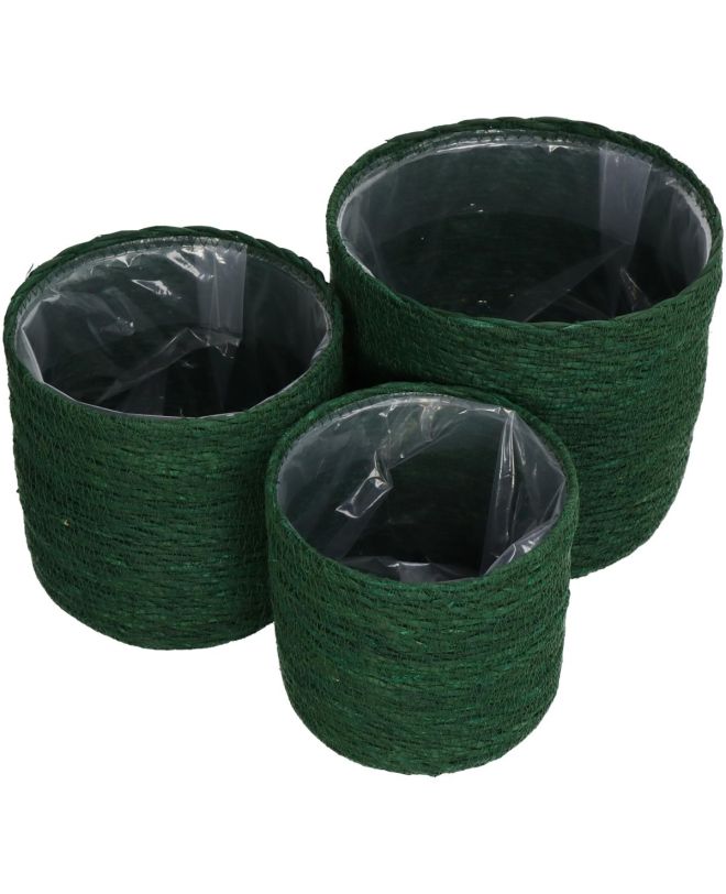 Καλάθι ArteLibre Πράσινο Seagrass 20x20x18cm Σετ 3Τμχ