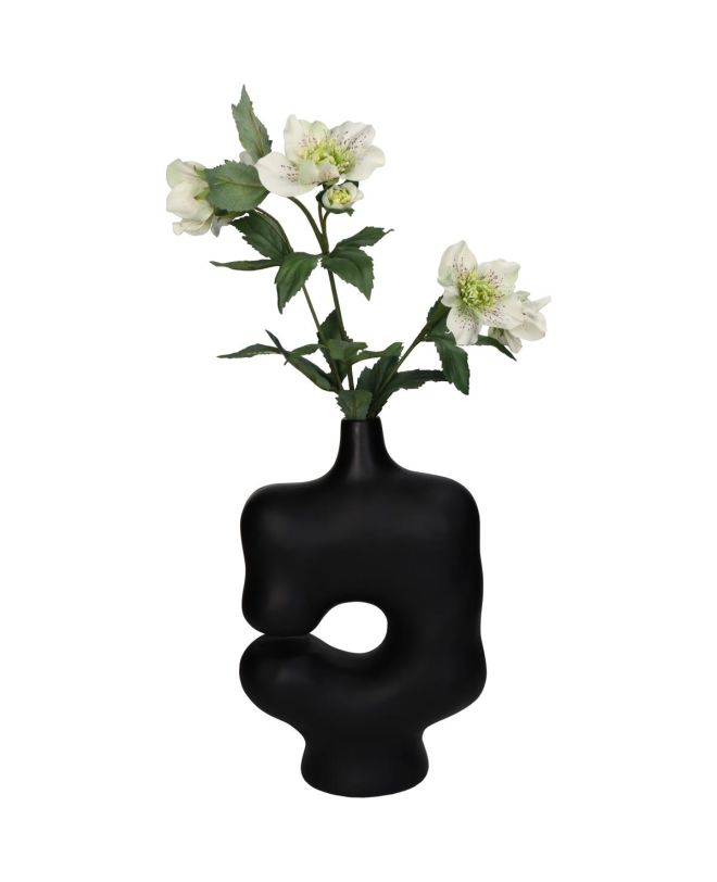 Βάζο Ακανόνιστο Μαύρο Polyresin 19x8.8x29.5cm