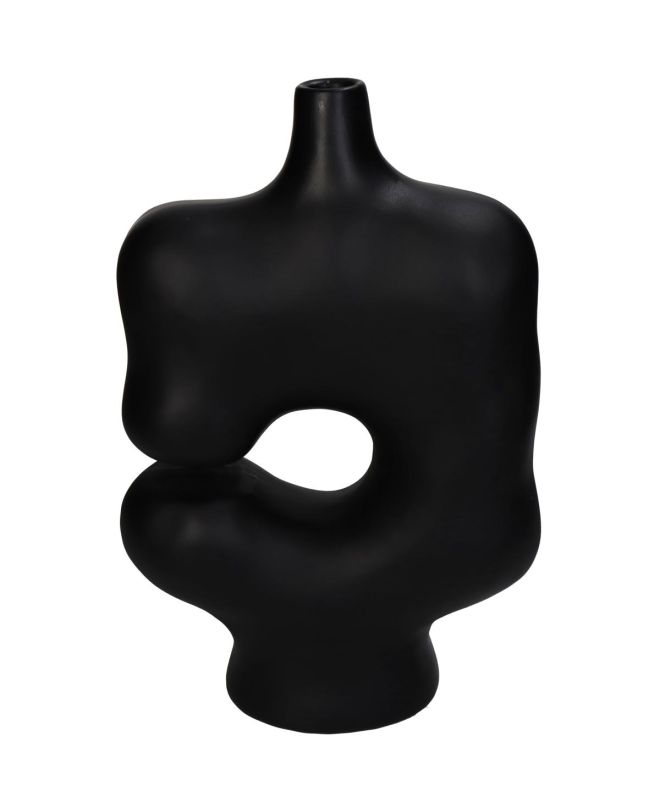 Βάζο Ακανόνιστο Μαύρο Polyresin 19x8.8x29.5cm