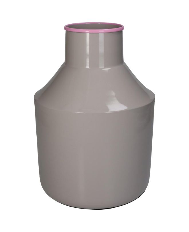 Βάζο Μπεζ Μέταλλο 18x18x26cm