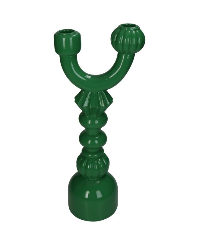 Κηροπήγιο Πράσινο Polyresin 15x10x35cm