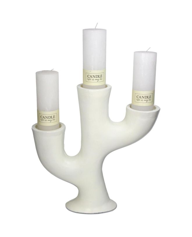 Κηροπήγιο Ιβουάρ Αλουμίνιο 40x11x42cm