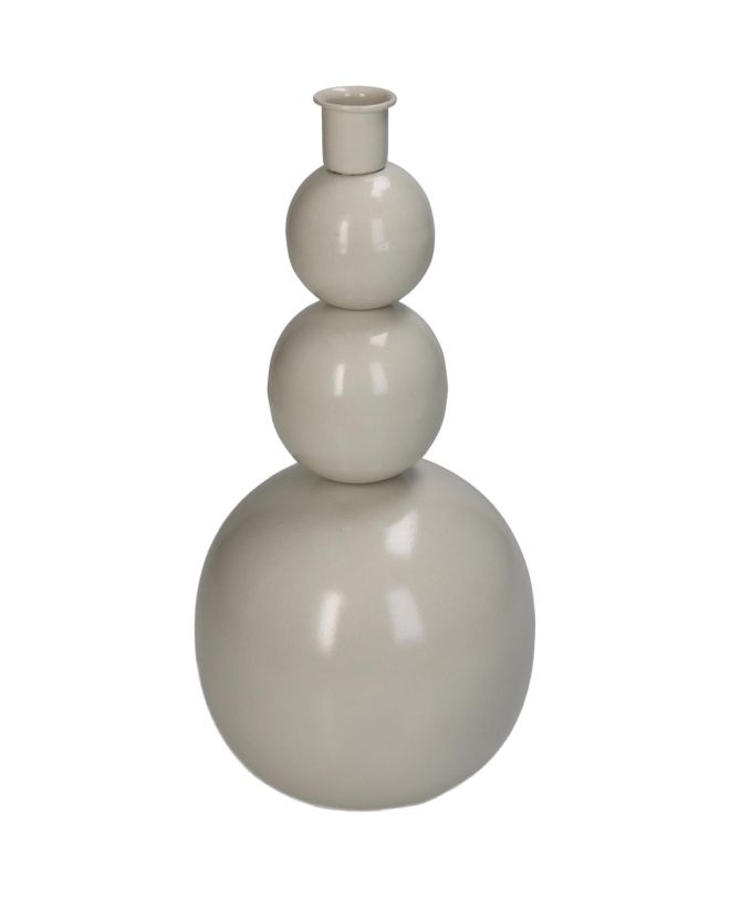 Κηροπήγιο Ιβουάρ Μέταλλο 12.5x12.5x29.5cm