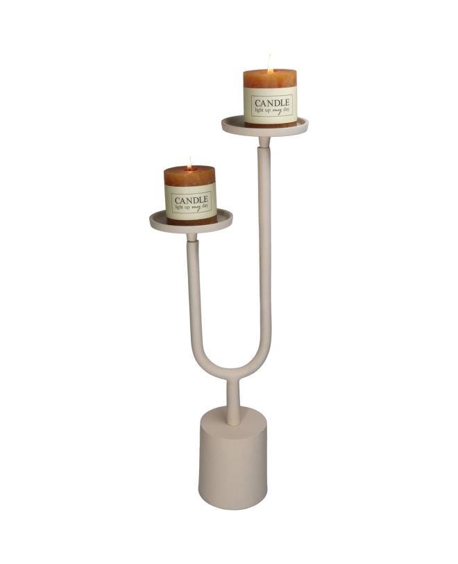 Κηροπήγιο Ιβουάρ Αλουμίνιο 20x20x58cm