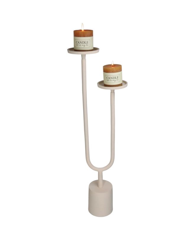Κηροπήγιο Ιβουάρ Αλουμίνιο 20x20x71cm