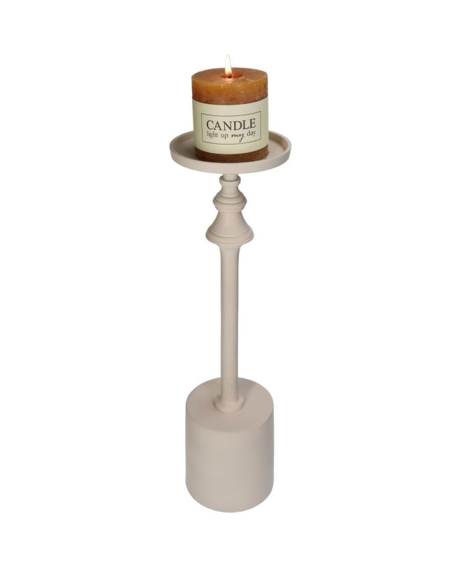 Κηροπήγιο Ιβουάρ Αλουμίνιο 12x12x41cm