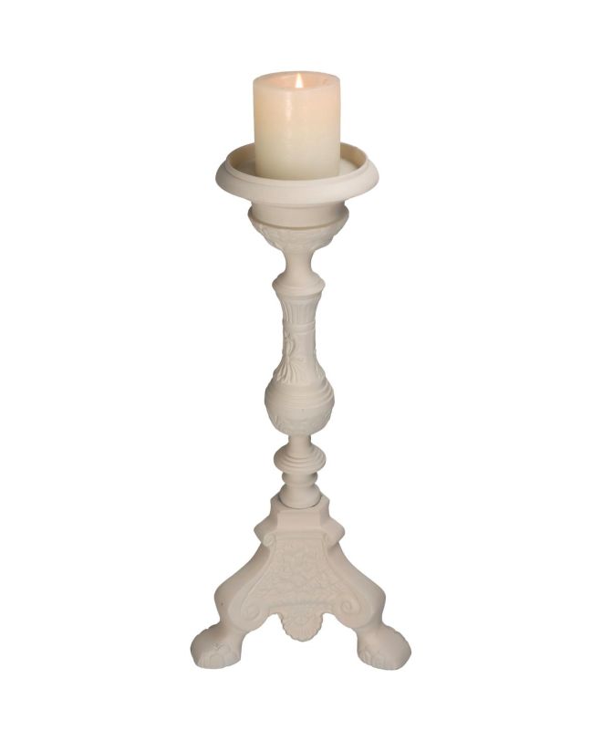 Κηροπήγιο Ιβουάρ Αλουμίνιο 23x23x50cm