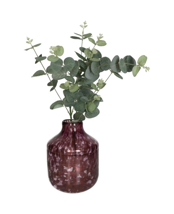 Βάζο Μοβ Γυαλί 17x17x22cm