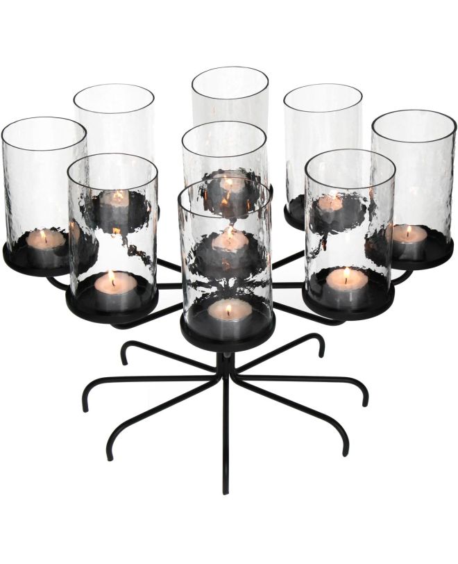 Κηροπήγιο Μαύρο Μέταλλο/Γυαλί 42x33.5x31cm