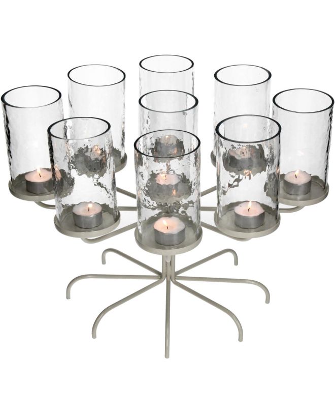 Κηροπήγιο Ιβουάρ Μέταλλο/Γυάλι 42x33.5x31cm