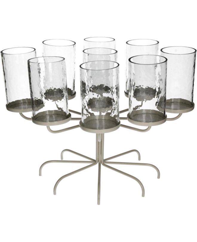 Κηροπήγιο Ιβουάρ Μέταλλο/Γυάλι 42x33.5x31cm