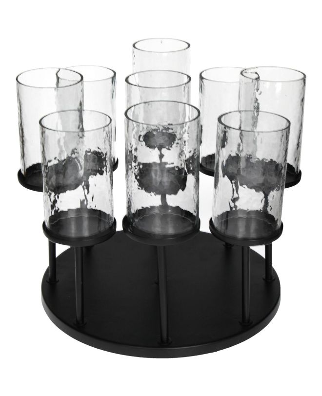 Κηροπήγιο Μαύρο Μέταλλο/Γυαλί 33x33x28.5cm