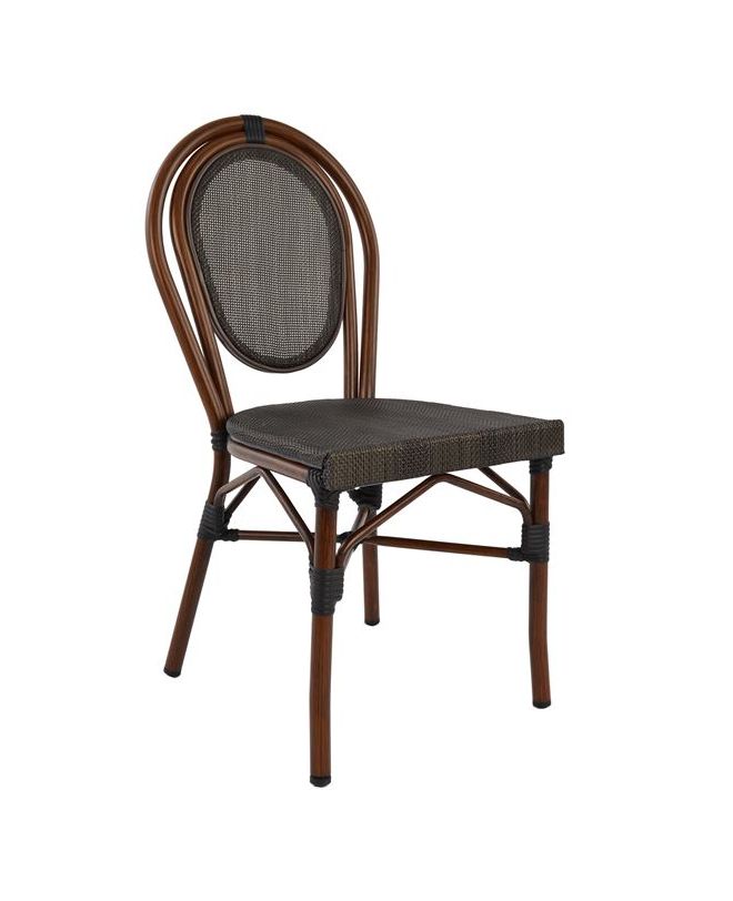 ΚΑΡΕΚΛΑ ΑΛΟΥΜΙΝΙΟΥ BAMBOO LOOK ΚΑΦΕ ΜΕ TEXTLINE 40,5x56,5x89,5 εκ. HM5026