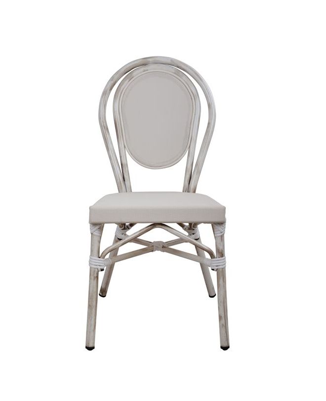 ΚΑΡΕΚΛΑ ΑΛΟΥΜΙΝΙΟΥ BAMBOO LOOK ΠΑΤΙΝΑ ΛΕΥΚΗ ΜΕ TEXTLINE 45x57x88 εκ. HM5109