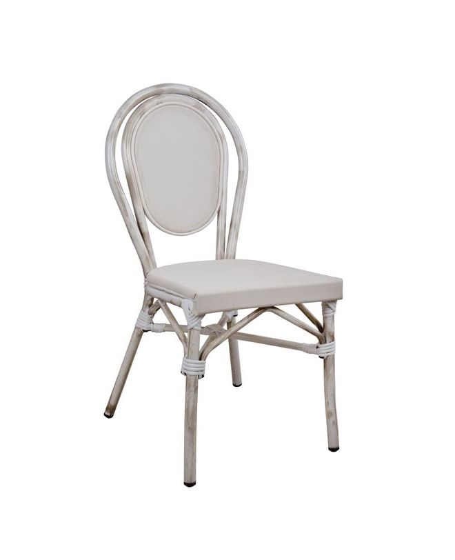 ΚΑΡΕΚΛΑ ΑΛΟΥΜΙΝΙΟΥ BAMBOO LOOK ΠΑΤΙΝΑ ΛΕΥΚΗ ΜΕ TEXTLINE 45x57x88 εκ. HM5109