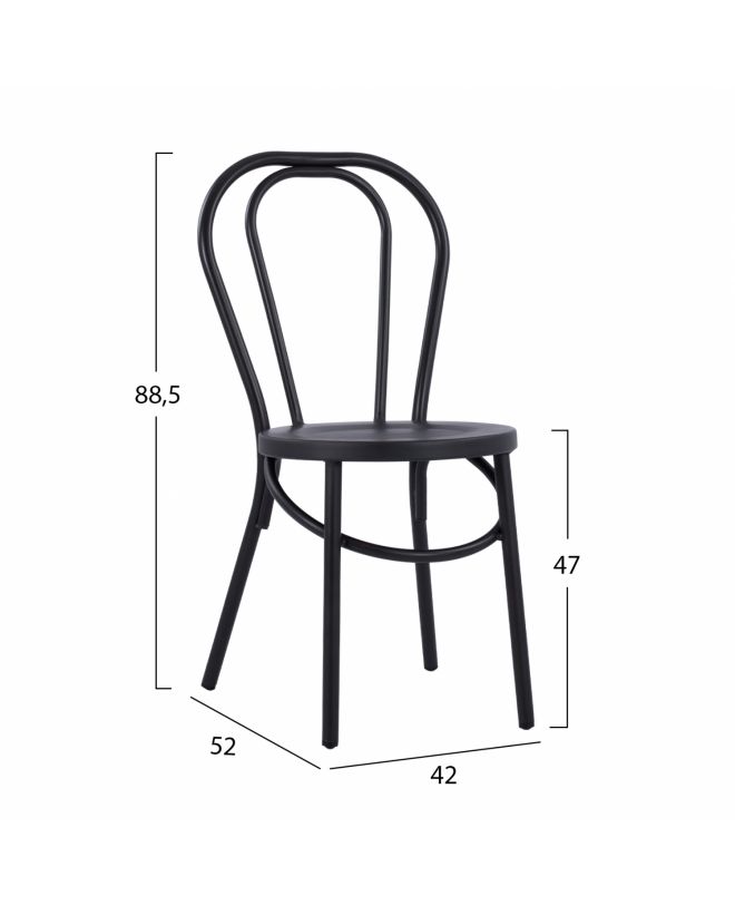 ΚΑΡΕΚΛΑ ΑΛΟΥΜΙΝΙΟΥ ΤΥΠΟΥ ΒΙΕΝΝΗΣ ΜΑΥΡΟ RUSTY HM5557.01 42x52x88,5 εκ.