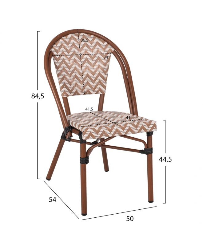ΚΑΡΕΚΛΑ BAMBOO LOOK ΣΕ ΚΑΦΕ ΚΑΙ ΜΠΕΖ-ΛΕΥΚΗ ΕΠΕΝΔΥΣΗ HM5860.03 50x54x84,5Yεκ.
