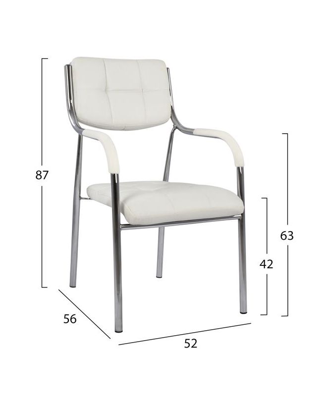 ΚΑΡΕΚΛΑ ΕΠΙΣΚΕΠΤΗ ΓΡΑΦΕΙΟΥ HM1018.02 ΑΣΠΡΟ PU 52x56x87 Y εκ.